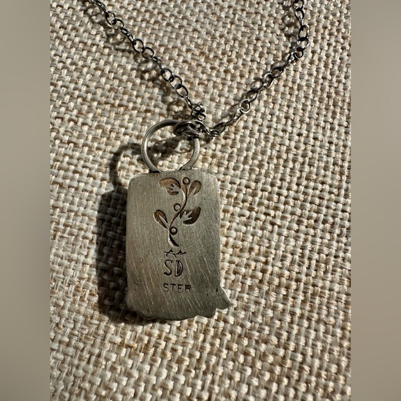 Stamped Garland Uvarovite Necklace - Picture 3 of 5